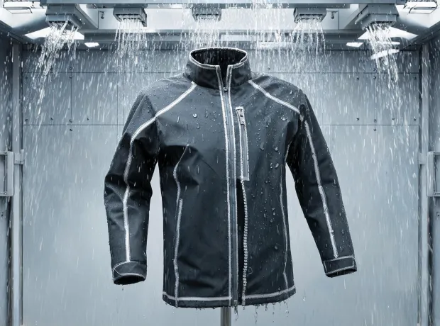 Seam taped shell prototype rain test