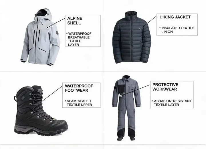 Outdoor shell, footwear and protective garment systems