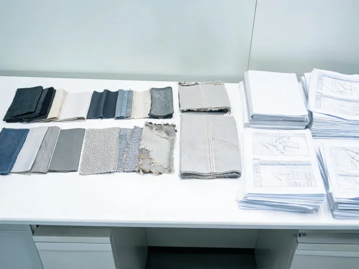 Performance textile standards table and laboratory specimens